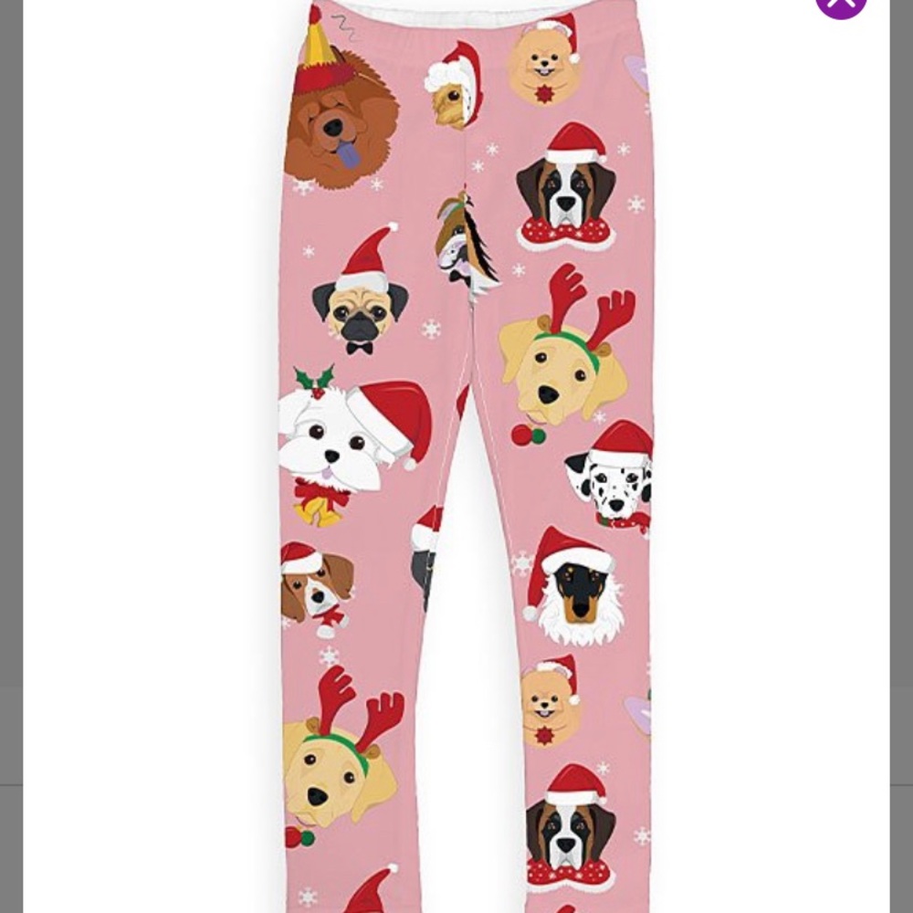 Girls Zulily Christmas dog leggings
